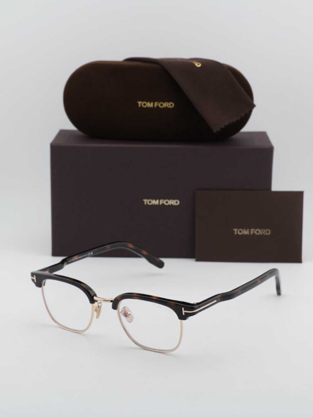 Tom Ford FT5932-D-B 052 Square Eyeglasses 47mm - Havana / Blue Light Block